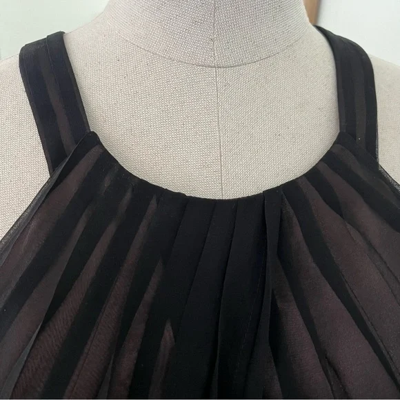 Vintage Anne Klein silk evening dress size 8 black with nude lining. Perfect. - Picture 5 of 8